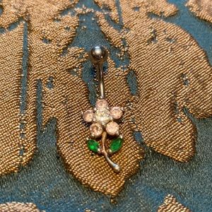 Flower Jewel Belly Button Ring